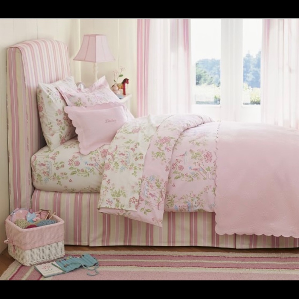 Pottery Barn Kids Cherry Blossom Toile Bedding